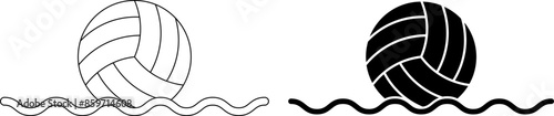 outline silhouette water polo icon set