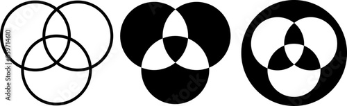 outline silhouette rgb icon set