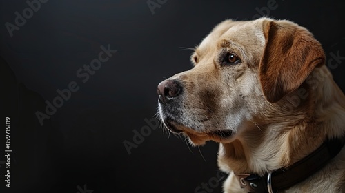 a dog with a dog collar