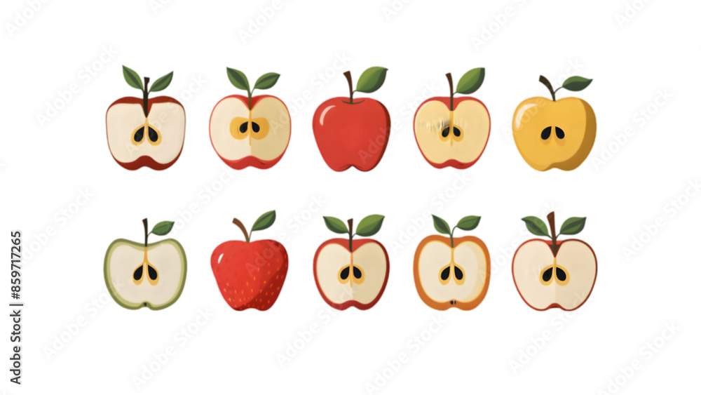 Apple Fruit Vector Set - Collection of 10 Artistic, Hand-Drawn Apple Illustrations for Food Designs Apple Fruit Vector Set - Collection of 10 Artistic, Hand-Drawn Apple Illustrations for Food Designs