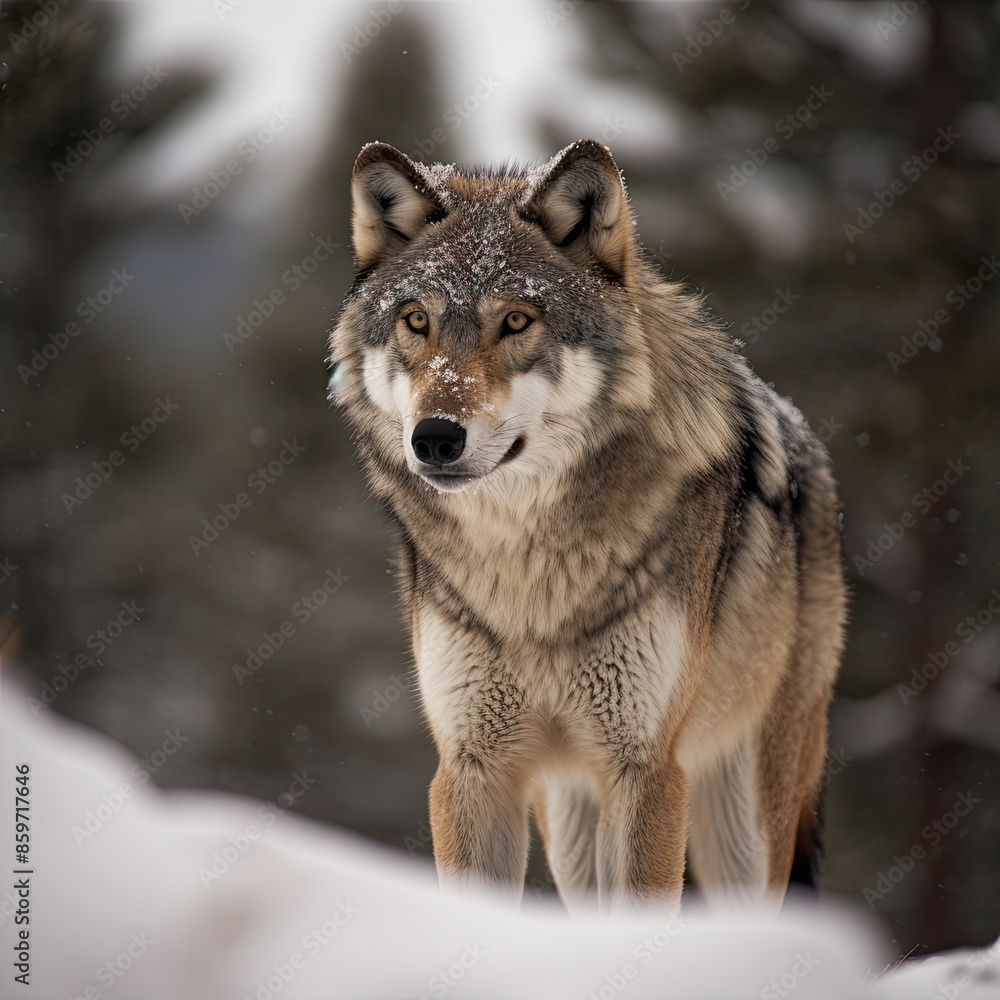 Naklejka premium Fierce Wolf in the Wilderness