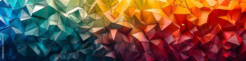 Multicolored geometric polyhedral background Multicolored geometric polyhedral background