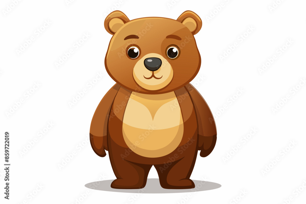 Brown toy bear isolated on a white background. Cute cartoon baby plush bear. Concept of kids toys, childhood, fun, game, playtime. Print, icon, design element. Graphic art Brown toy bear isolated on a white background. Cute cartoon baby plush bear. Concept of kids toys, childhood, fun, game, playtime. Print, icon, design element. Graphic art