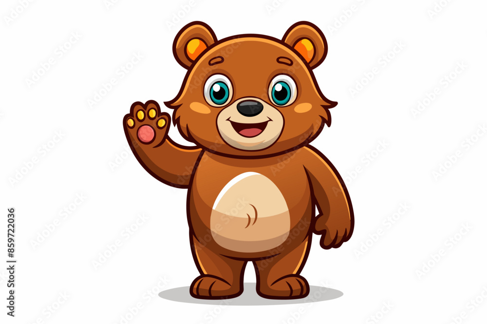 Brown toy bear isolated on a white background. Cute cartoon baby plush bear. Concept of kids toys, childhood, fun, game, playtime. Print, icon, design element. Graphic art Brown toy bear isolated on a white background. Cute cartoon baby plush bear. Concept of kids toys, childhood, fun, game, playtime. Print, icon, design element. Graphic art