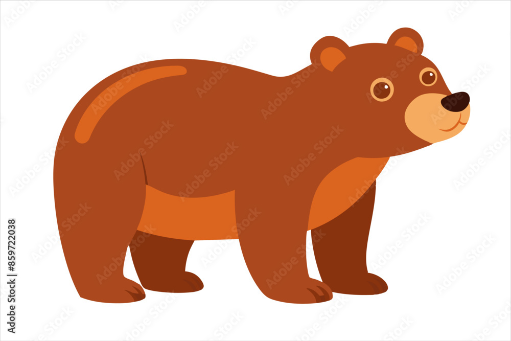 Brown toy bear isolated on a white background. Cute cartoon baby plush bear. Concept of kids toys, childhood, fun, game, playtime. Print, icon, design element Brown toy bear isolated on a white background. Cute cartoon baby plush bear. Concept of kids toys, childhood, fun, game, playtime. Print, icon, design element