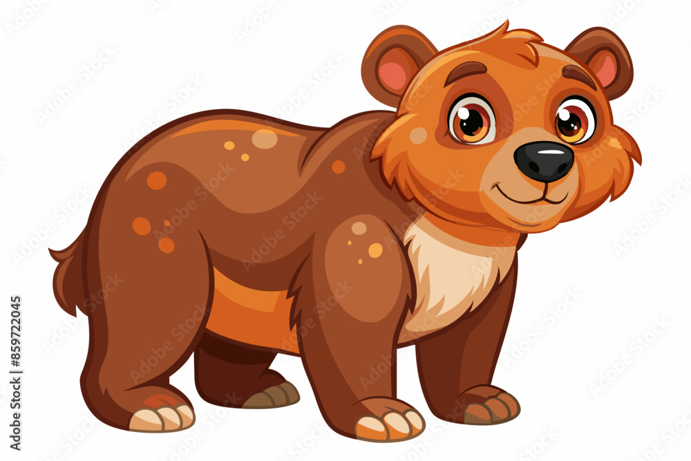Brown toy bear isolated on a white background. Cute cartoon baby plush bear. Concept of kids toys, childhood, fun, game, playtime. Print, icon, design element. Graphic art Brown toy bear isolated on a white background. Cute cartoon baby plush bear. Concept of kids toys, childhood, fun, game, playtime. Print, icon, design element. Graphic art