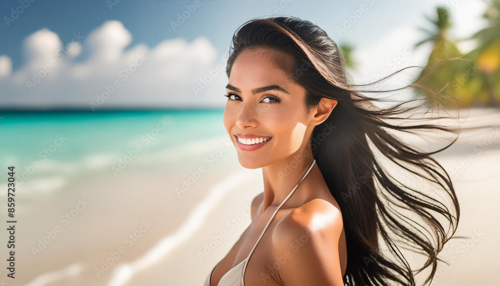 Hübsche Frau am Strand Hübsche Frau am Strand