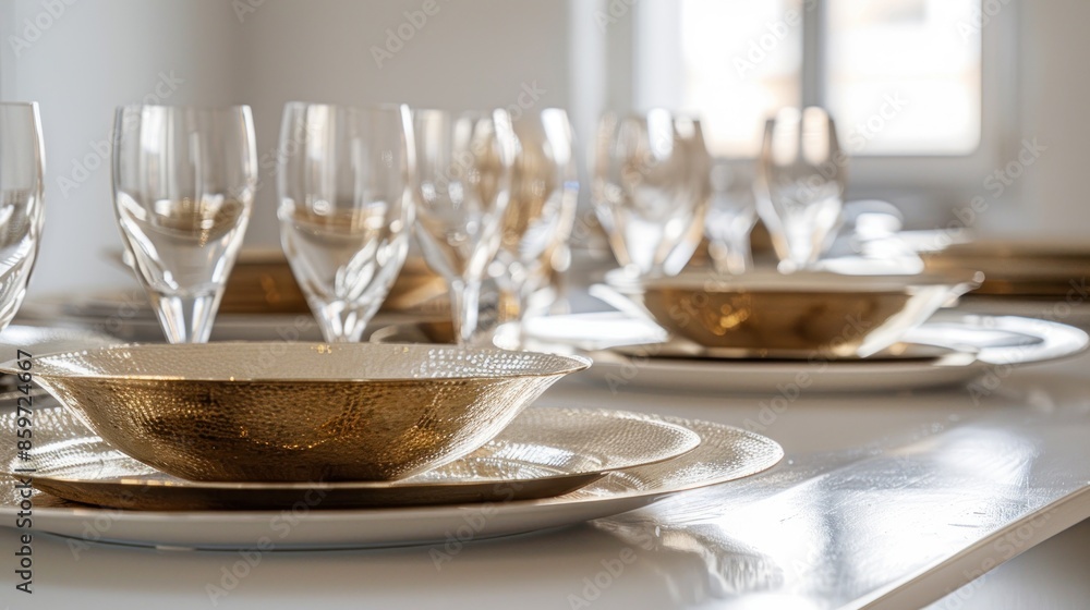 Elegant Table Setting with Gold Accents Elegant Table Setting with Gold Accents