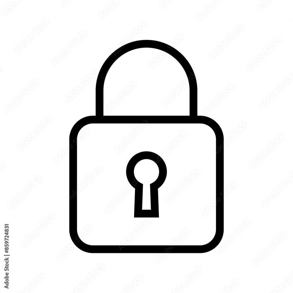 Padlock with keyhole icon, security icon. Padlock with keyhole icon, security icon.