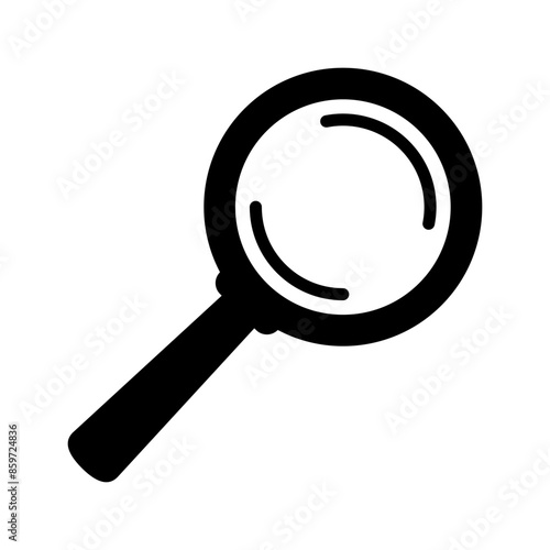 Magnifying glass icon, magnifier or loupe sign. Search icon.