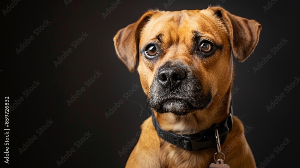 a dog with a dog collar a dog with a dog collar