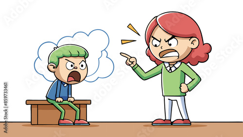 Angry Girl Scolds Boy