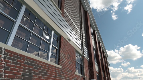 Wallpaper Mural detailed architectural study of a building fa? section ade renovation from brick to fiber cement siding, illustrating the transformation in style and thermal performance Torontodigital.ca