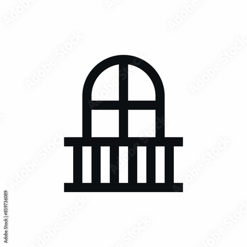 balcony window building urban icon
