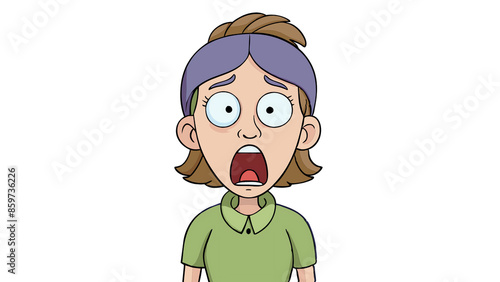 Horrified Cartoon Woman