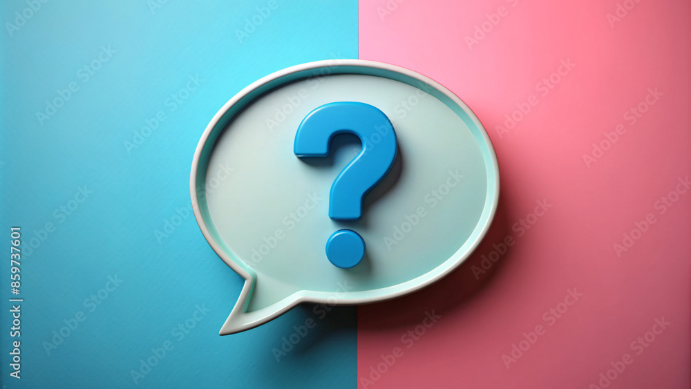 Question mark, question bubble icon model design render 3d, faq Q & A symbol Question mark, question bubble icon model design render 3d, faq Q & A symbol