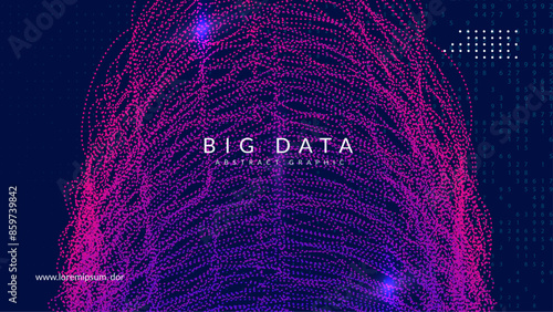 Tech Background. Intelligence concept: futuristic computer. Cyber dots connect on the computing cover. Energy of information in analytical patterns. Technology Background.