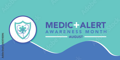 vector graphic of MedicAlert Awareness Month good for MedicAlert Awareness Month celebration. flat design. flyer design.flat illustration.
