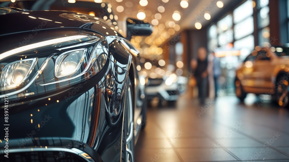 Naklejka premium Luxury Car Showroom Close-Up