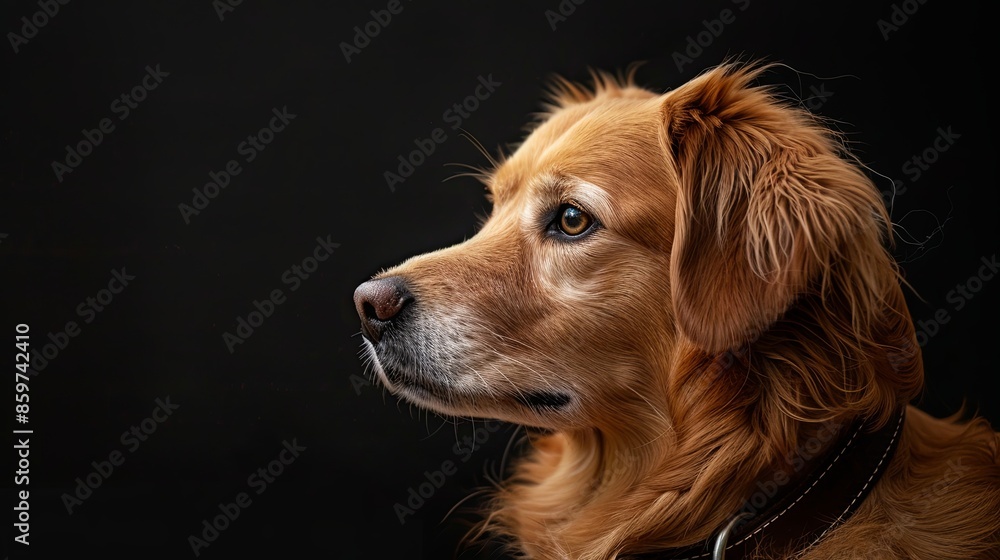 a dog closeup on black background a dog closeup on black background