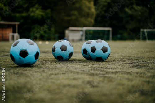 soccer balls on the soccer field