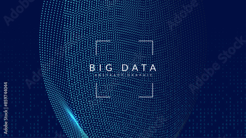 Digital Background. Innovation concept for intelligent learning. Backdrop for education in software design. 3D patterns of information particles. Tech Background.