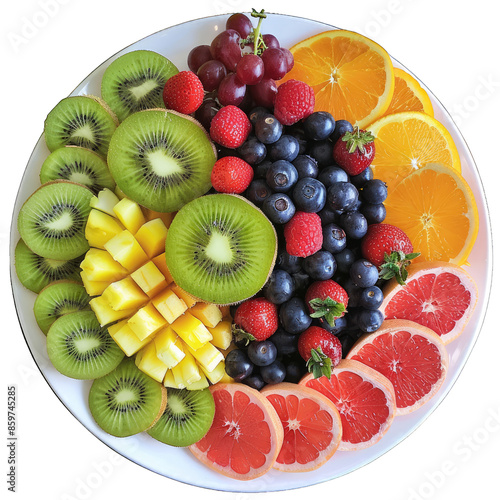 fresh fruits on a plate