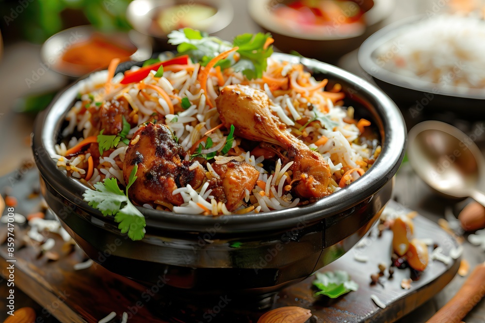 Delicious Chicken Biryani with Spicy Marinated Chicken and Basmati Rice Delicious Chicken Biryani with Spicy Marinated Chicken and Basmati Rice