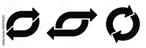 Set of thin reverse arrow icon. Replace signs collection. Vector Illustration.