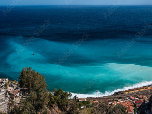Coast of Taormina and train station, Sicily