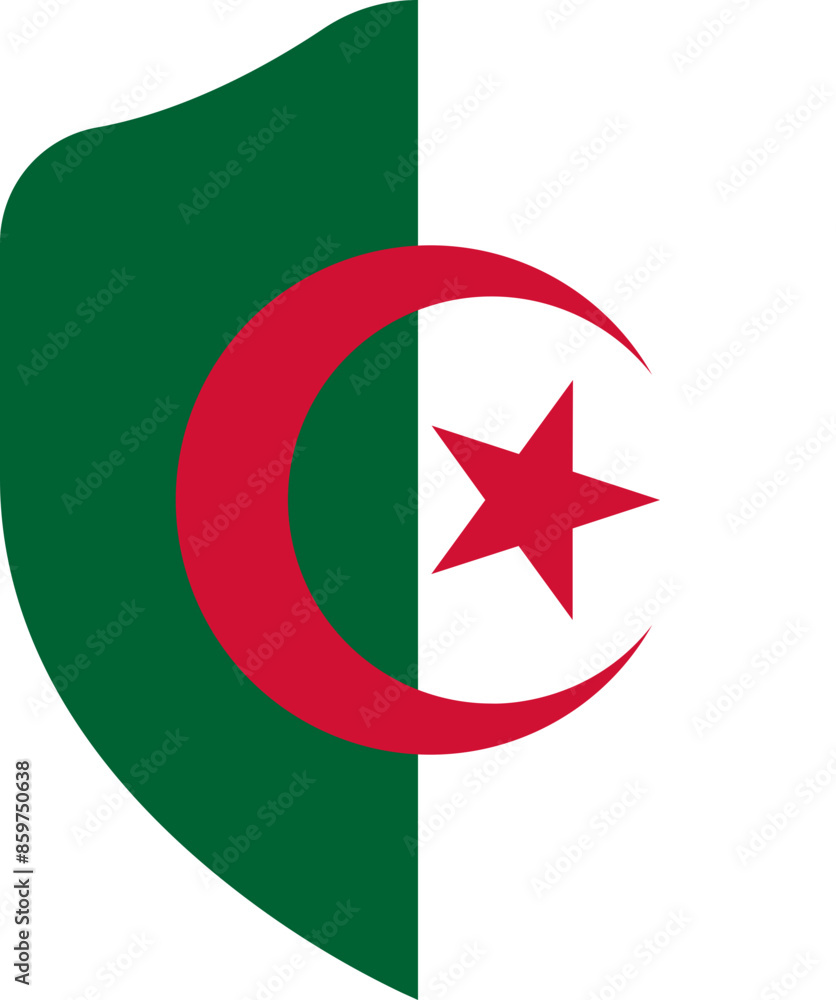 Algeria flag on Shield icon Algeria flag on Shield icon