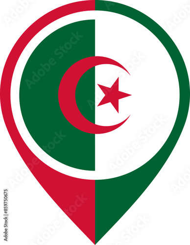 Map icon inside Algeria flag Free Download Map icon inside Algeria flag - GFXLoad