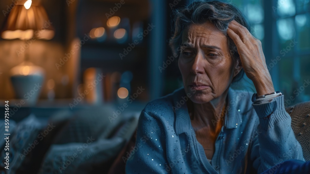 Lonely middle aged woman struggles with grief and mental health. Lonely middle aged woman struggles with grief and mental health.