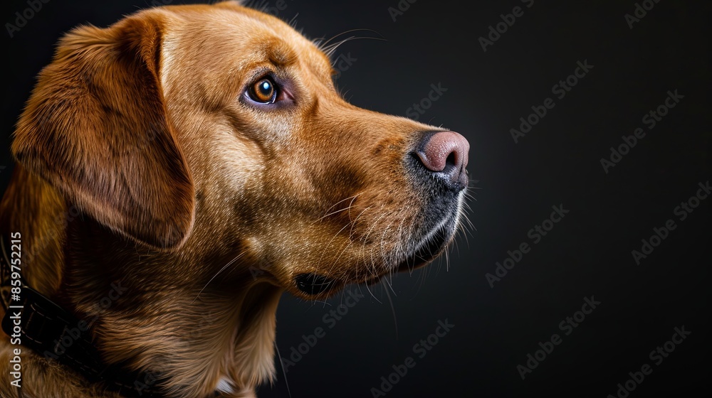 a dog closeup on black background a dog closeup on black background