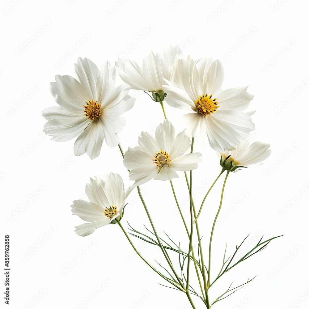 Obraz premium White Coreopsis Isolated on White Background. Beautiful Coreopsis Flower