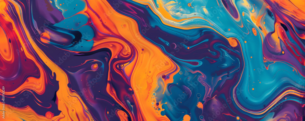 Abstract art background with a vibrant palette of orange, blue, and purple. The design is playful and energetic, with dynamic shapes and bold contrasts Abstract art background with a vibrant palette of orange, blue, and purple. The design is playful and energetic, with dynamic shapes and bold contrasts
