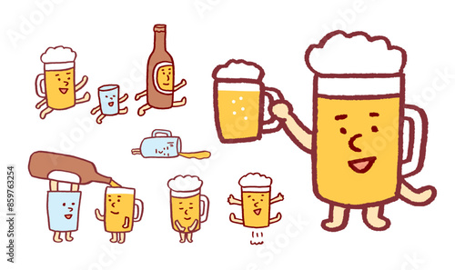 生ビールなどお酒のカワイイキャラクター