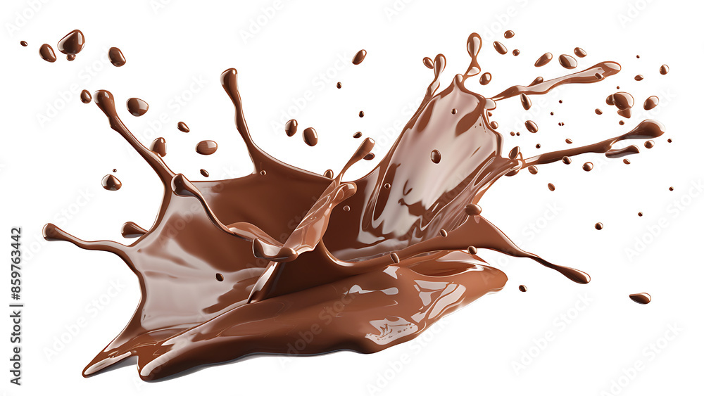 Liquid chocolate long wave splash isolated on transparent background. Liquid chocolate long wave splash isolated on transparent background.