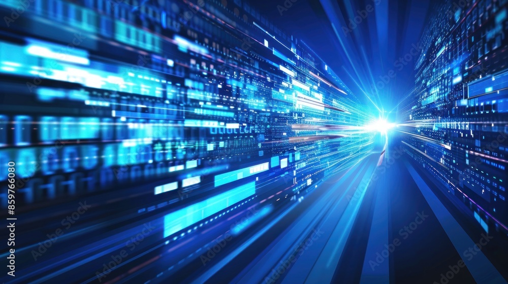 custom made wallpaper toronto digitalAbstract Digital Tunnel with Blurred Data Stream