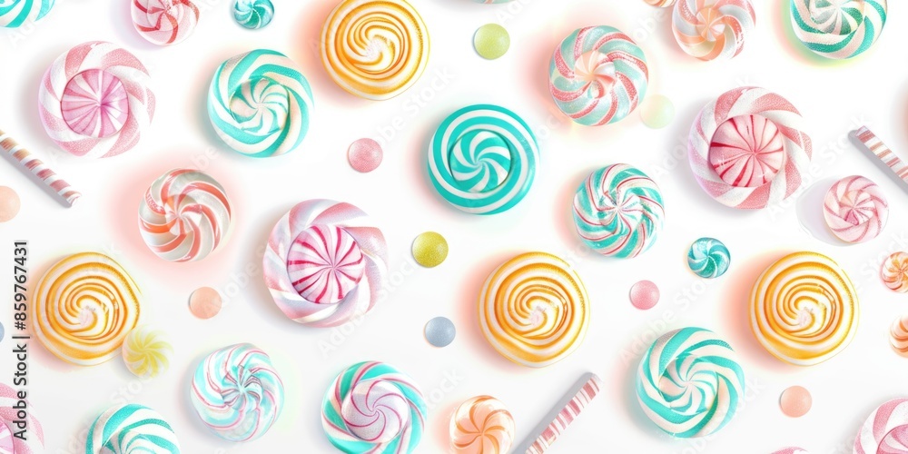 Pastel Candy Pattern on Transparent Background. Pastel Candy Pattern on Transparent Background.