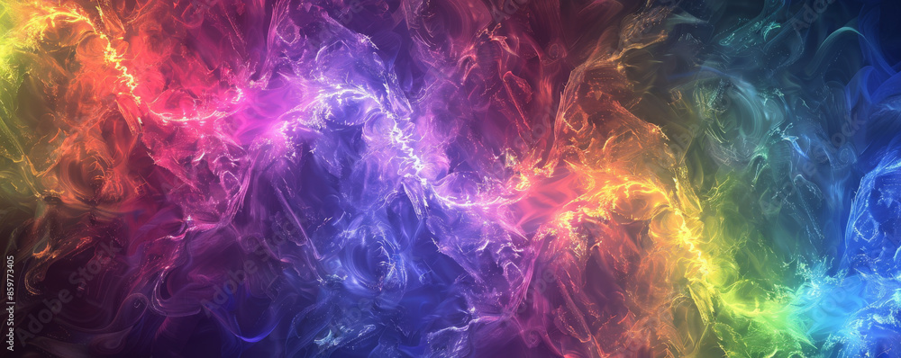 Pride LGBT background with a digital fractal design in rainbow hues, intricate and mesmerizing