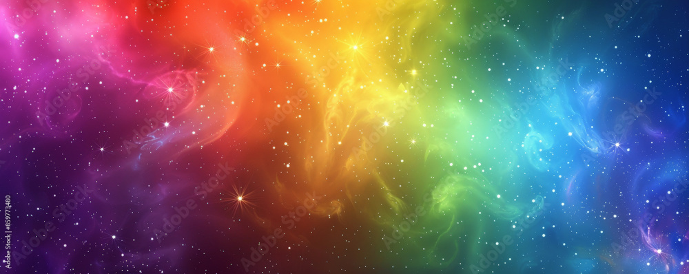 Pride LGBT background with a rainbow-colored galaxy, stars and nebulae creating a cosmic and awe-inspiring scene Pride LGBT background with a rainbow-colored galaxy, stars and nebulae creating a cosmic and awe-inspiring scene