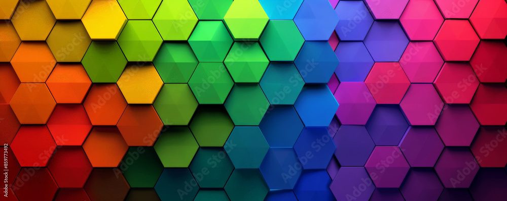 Pride LGBT background with a rainbow-colored honeycomb pattern, geometric and modern Pride LGBT background with a rainbow-colored honeycomb pattern, geometric and modern