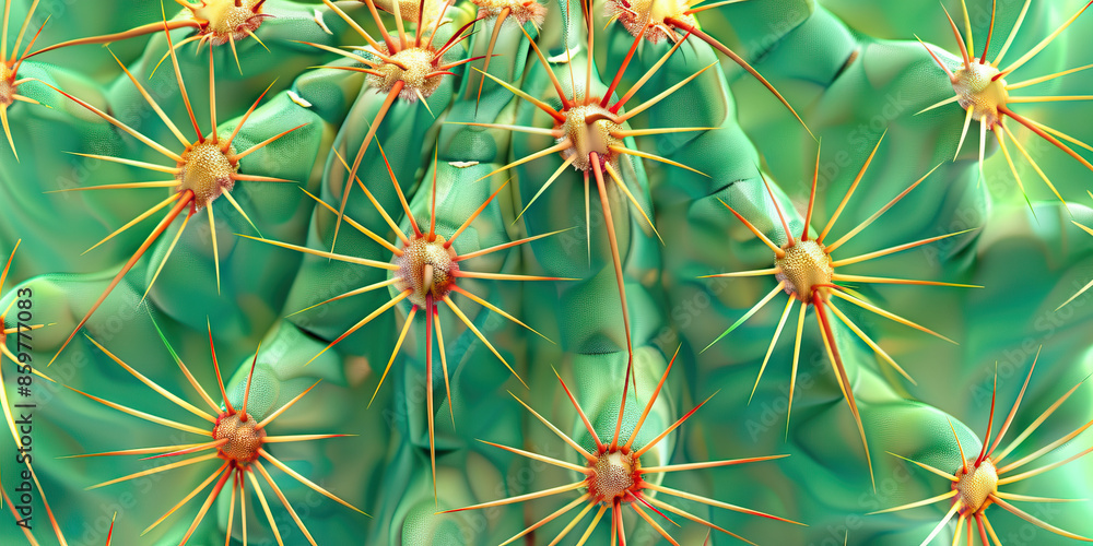 Desert Cactus: Close-Up Texture of Spiky Desert Cactus, Showcasing Intricate Patterns and Succulent Texture Desert Cactus: Close-Up Texture of Spiky Desert Cactus, Showcasing Intricate Patterns and Succulent Texture