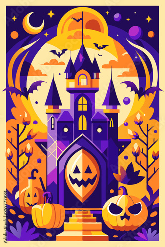 Decorative Background for Poster on Halloween Theme. Perfect for posters, flyers, and social media graphics. 