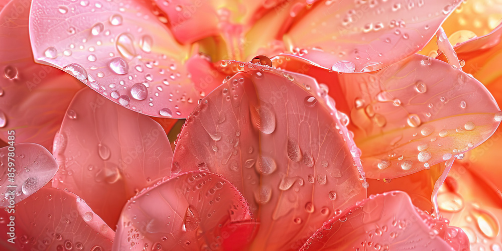 Dewy Petals: Close-Up Texture of Morning Dew on Flower Petals, showcasing Natural Beauty and Refreshing Moisture. Dewy Petals: Close-Up Texture of Morning Dew on Flower Petals, showcasing Natural Beauty and Refreshing Moisture.