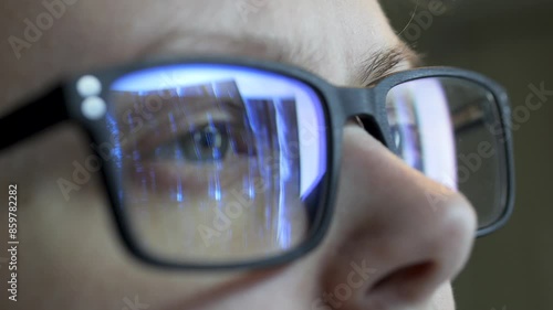 Wallpaper Mural Reflection in glasses. Female doctor reading X-ray scans MRI images. Close up. Torontodigital.ca