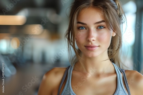 Sports Woman Wellness Portrait at Gym Free Download Sports Woman Wellness Portrait at Gym - GFXLoad