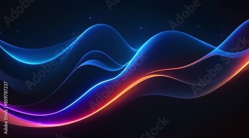 Blue and orange Wave animation on black background