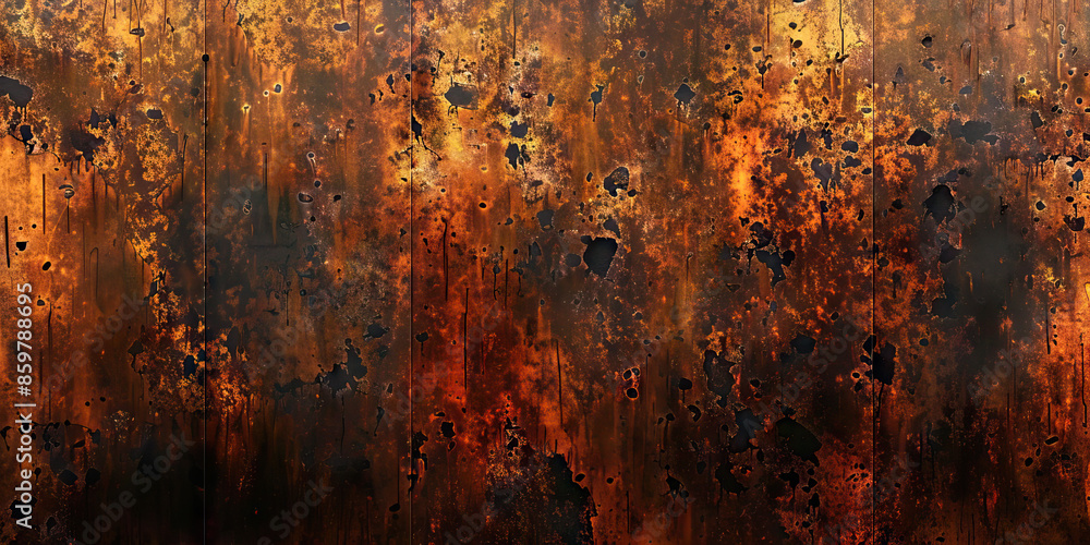 Weathered Metal: Close-Up Texture of Rusted Metal Surface, Exhibiting Patina and Rust Patterns. Weathered Metal: Close-Up Texture of Rusted Metal Surface, Exhibiting Patina and Rust Patterns.